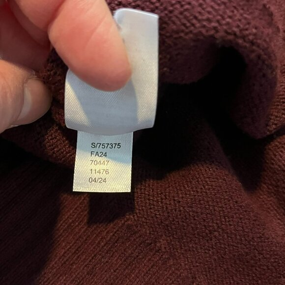 Set of 2 LOFT Sweaters, Large - Camel Relaxed V-Neck and Burgundy Modern Tunic - Picture 13 of 15